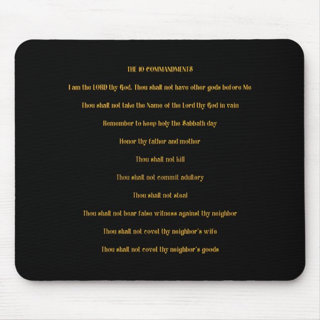 The 10 Commandments Mouse Pad (Front)