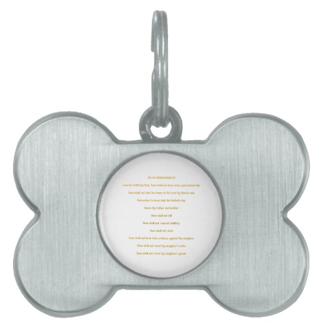 The 10 Commandments Pet ID Tag (Front)