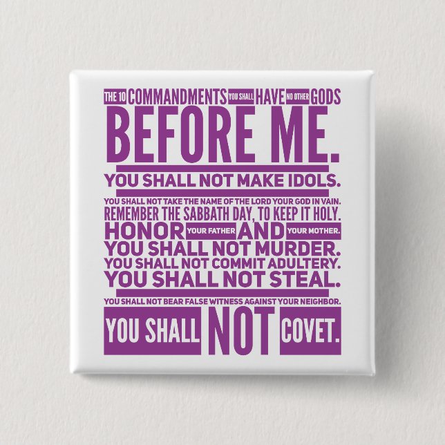 The 10 Commandments  - Square Button (Front)