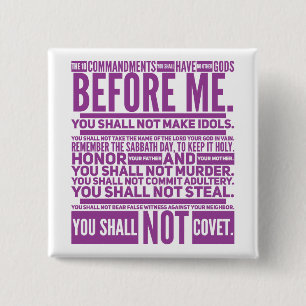 The 10 Commandments - Square Button