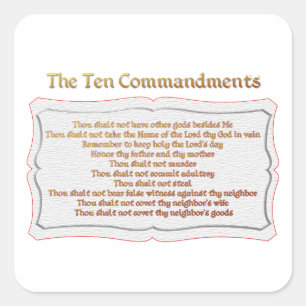 The 10 Commandments Square Sticker