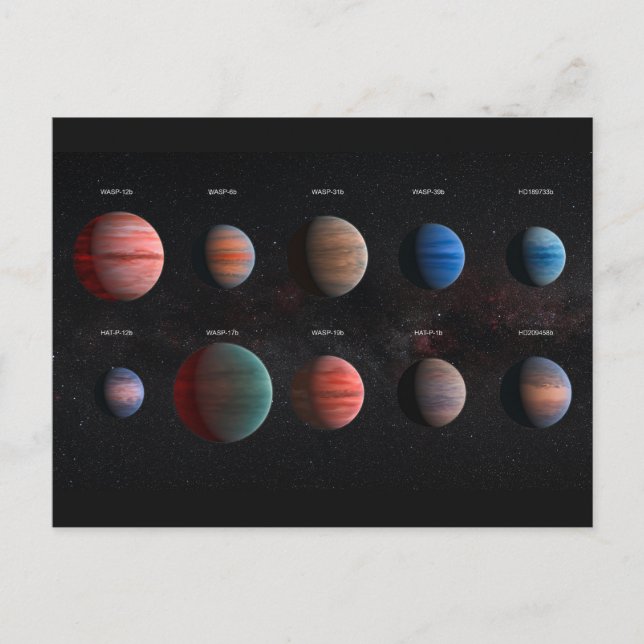 The 10 Hot Jupiter Wasp Exoplanets Postcard (Front)