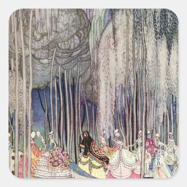 The 12 Dancing Princesses in the Forest by Nielsen Square Sticker (Front)