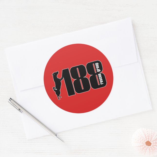 The 188 Rescue Group Glossy Round Stickers (Envelope)