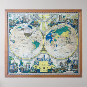 The 1926 New Map of the World Poster