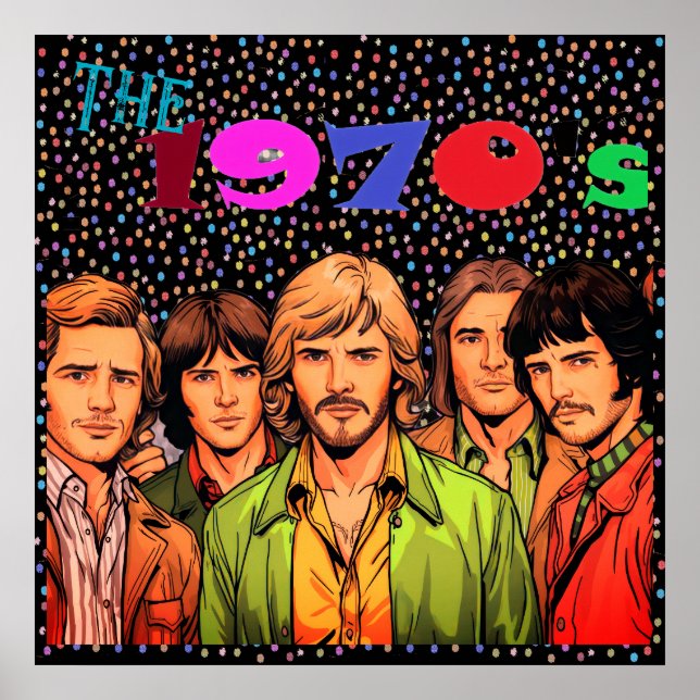 The 1970's Retro Vibe 24x24" Wall Poster (Front)