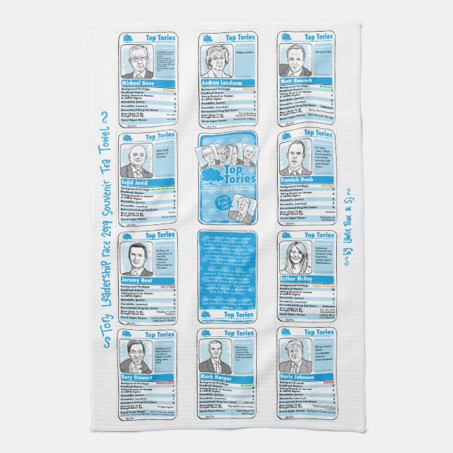 The 2019 Tory Leadership Race Souvenir Tea Towel (Vertical)