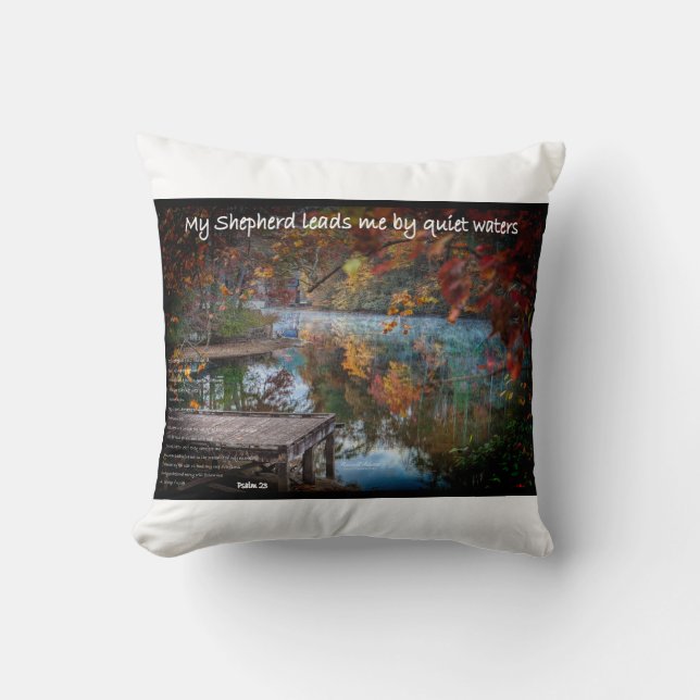 The 23rd Psalm in a tapestry Cushion (Front)