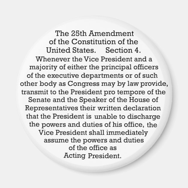 The 25th Amendment Magnet (Front)