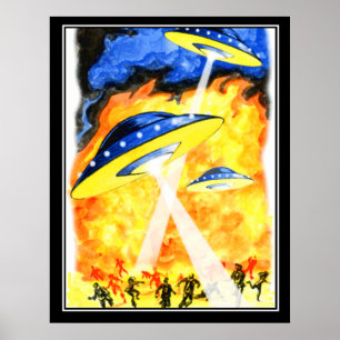 The 2 worlds Vintage retro print