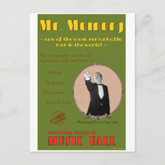The 39 Steps: Advertising Poster for Mr. Memory Postcard
