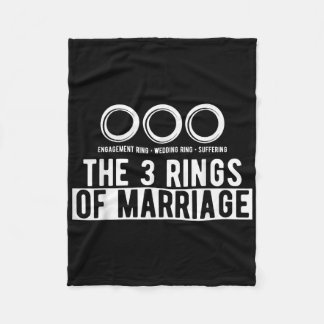 The 3 Rings Of Marriage Wedding Bride Groom Couple Fleece Blanket