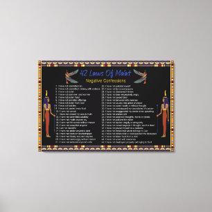 The 42 Laws Of Maat - Negative Confessions Canvas Print
