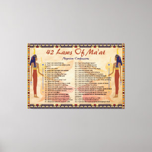 The 42 Laws Of Maat - Negative Confessions Canvas  Print