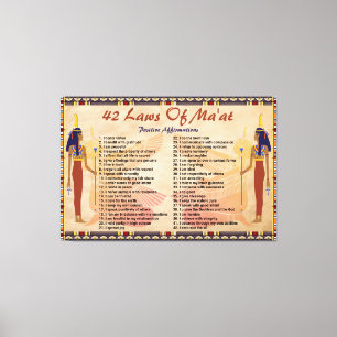 The 42 Laws Of Maat - Positive Affirmations Canvas Print