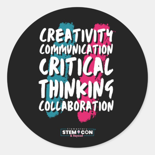 The 4 C's of STEM Round Sticker (Front)