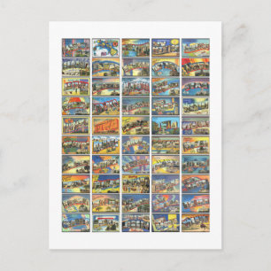 The 50 States Of America Postcard