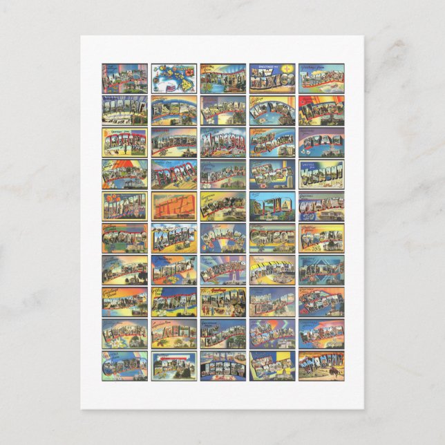 The 50 States Of America Postcard (Front)