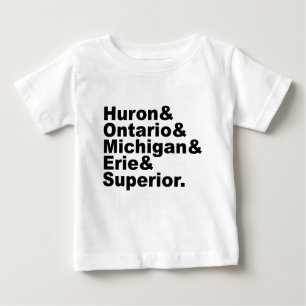 The 5 Great Lakes   Huron Ontario Michigan Erie Baby T-Shirt