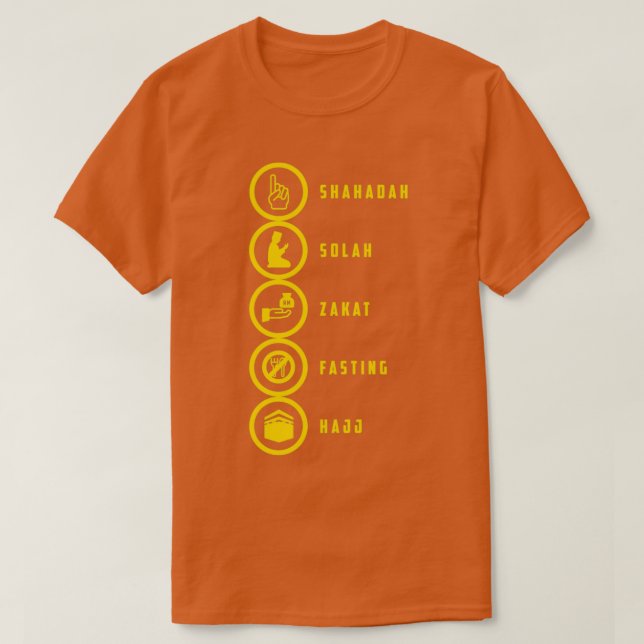 The 5 Pillars of Islam T-Shirt (Design Front)