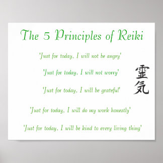 The 5 Principles of Reiki Poster