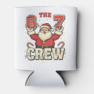 The 6 7 Crew Funny Santa Christmas Meme Can Cooler