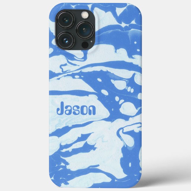 the 70s personalized name retro blue Case-Mate iPhone case (Back)