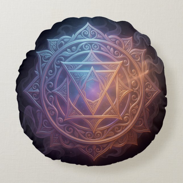 The 7 Chakras'1 Round Cushion (Front)