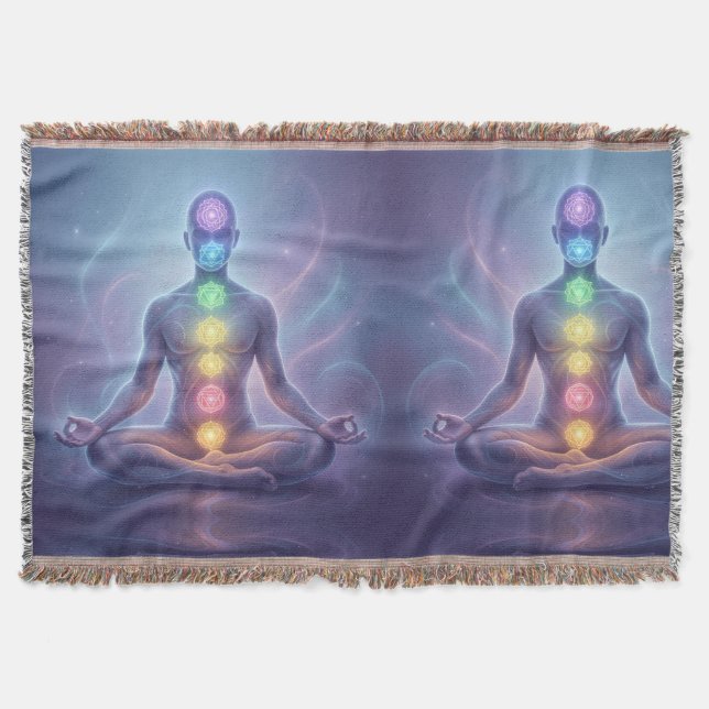 The 7 Chakras'2 Throw Blanket (Front)