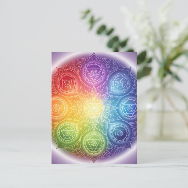 The 7 Chakras'9 Postcard (Standing Front)