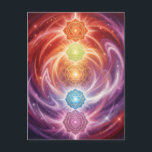 The 7 Chakras´10 Postcard<br><div class="desc">The 7 chakras are energy centers aligned along the spine that influence different areas of life — from safety and creativity to confidence,  love,  communication,  intuition,  and spirituality. When balanced,  they support harmony,  inner strength,  and overall well-being.</div>
