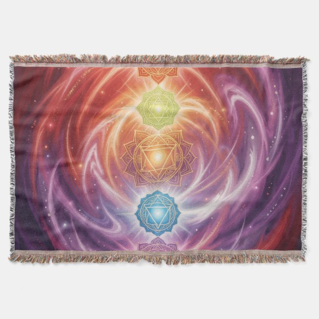 The 7 Chakras´10 Throw Blanket (Front)