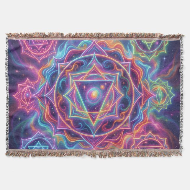 The 7 Chakras´10 Throw Blanket (Front)