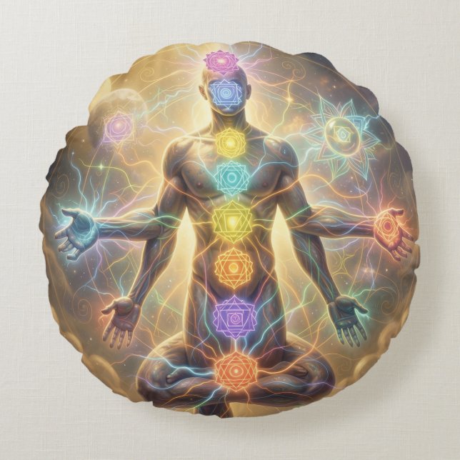 The 7 Chakras´7 Round Cushion (Front)
