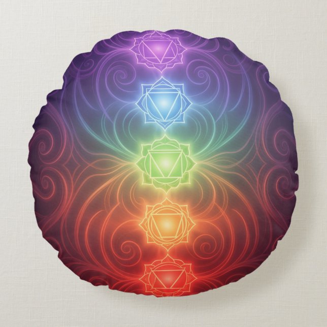 The 7 Chakras´9 Round Cushion (Front)