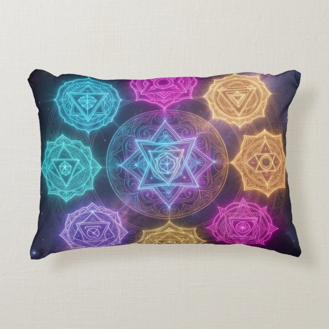 The 7 Chakras Decorative Cushion (Front)