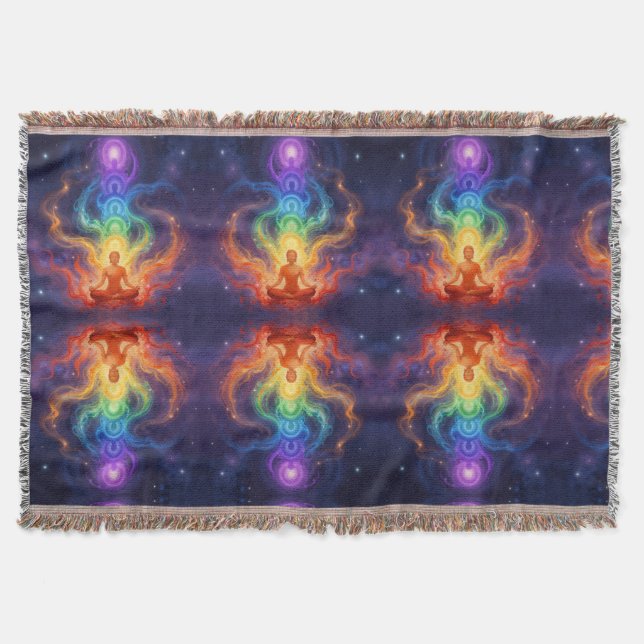 The 7 Chakras Throw Blanket (Front)