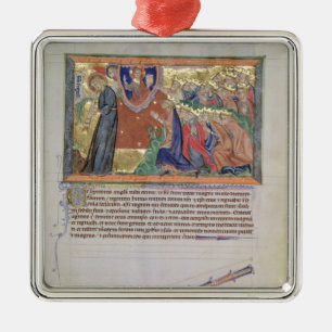 The 7th angel blowing his trumpet metal tree decoration