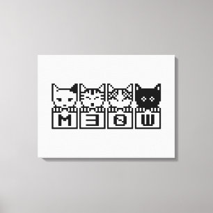 THE 8-BIT CATS M30W CANVAS PRINT