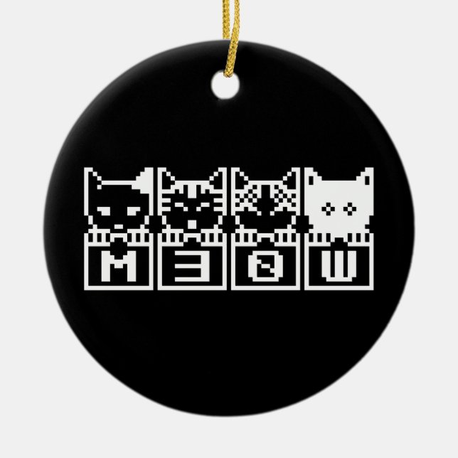 THE 8-BIT CATS M30W CERAMIC TREE DECORATION (Front)