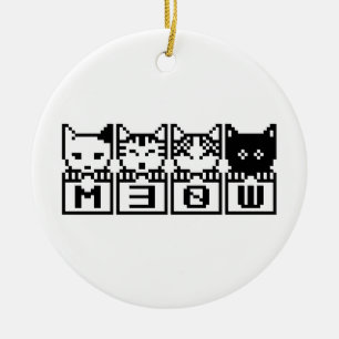 THE 8-BIT CATS M30W CERAMIC TREE DECORATION