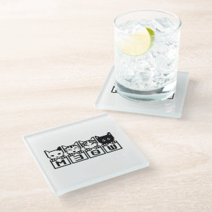 THE 8-BIT CATS M30W GLASS COASTER
