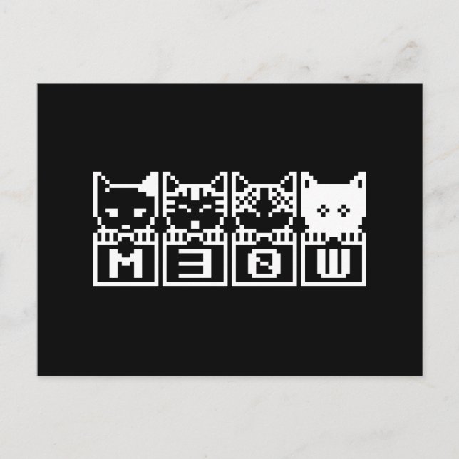 THE 8-BIT CATS M30W POSTCARD (Front)