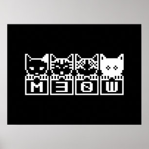 THE 8-BIT CATS M30W POSTER