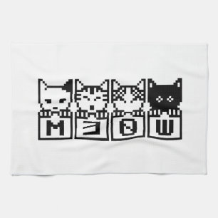 THE 8-BIT CATS M30W TEA TOWEL