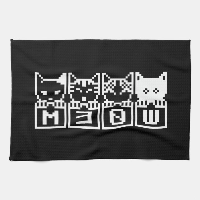 THE 8-BIT CATS M30W TEA TOWEL (Horizontal)