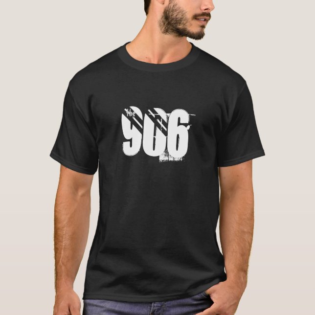 "the 906" Black Upper Peninsula Michigan tshirt (Front)