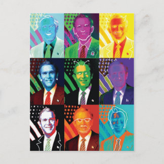 The 9 Faces of Bush Postcard