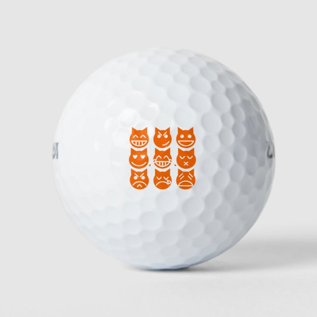 The 9 Lives of the Emoji Cat Golf Balls (Front)