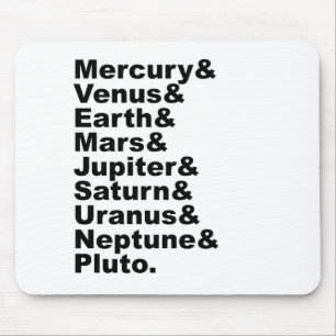 The 9 Planets of The Solar System (Pre 2006) Mouse Pad
